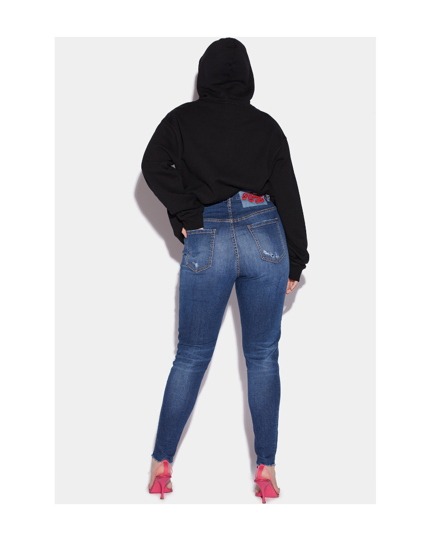 Dsquared2 Cropped Skinny Jeans In Blue