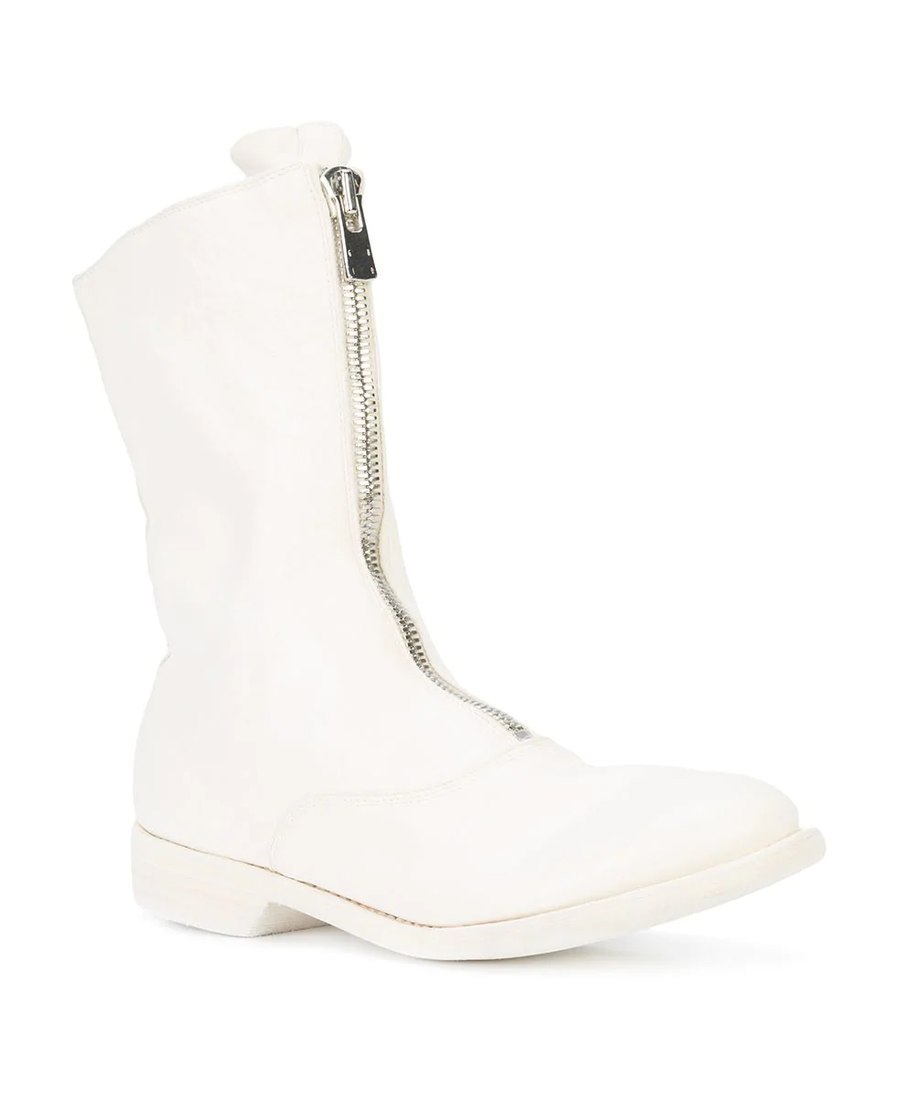 Guidi 310 Front Zipper Boots In White