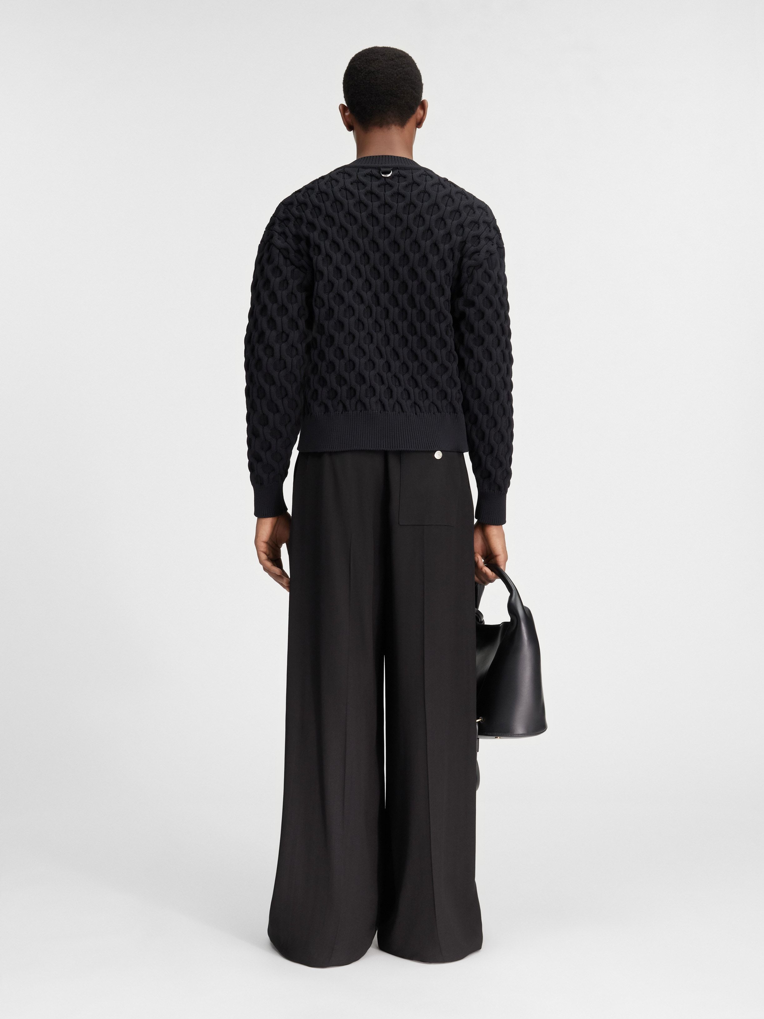Jacquemus Honeycomb Knitted Sweater In Black