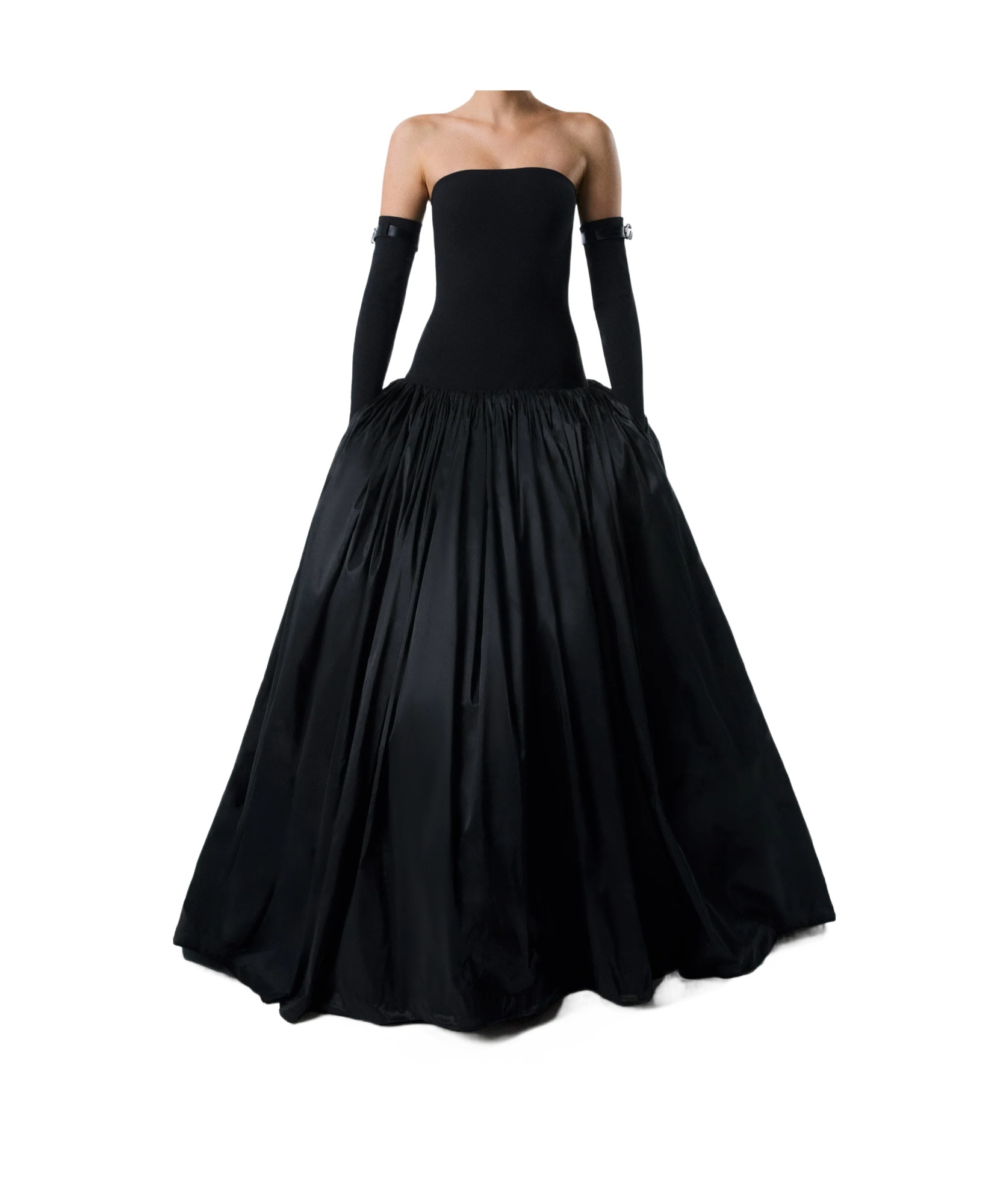 Coperni Strapless Princess Dress Side Pockets In Black