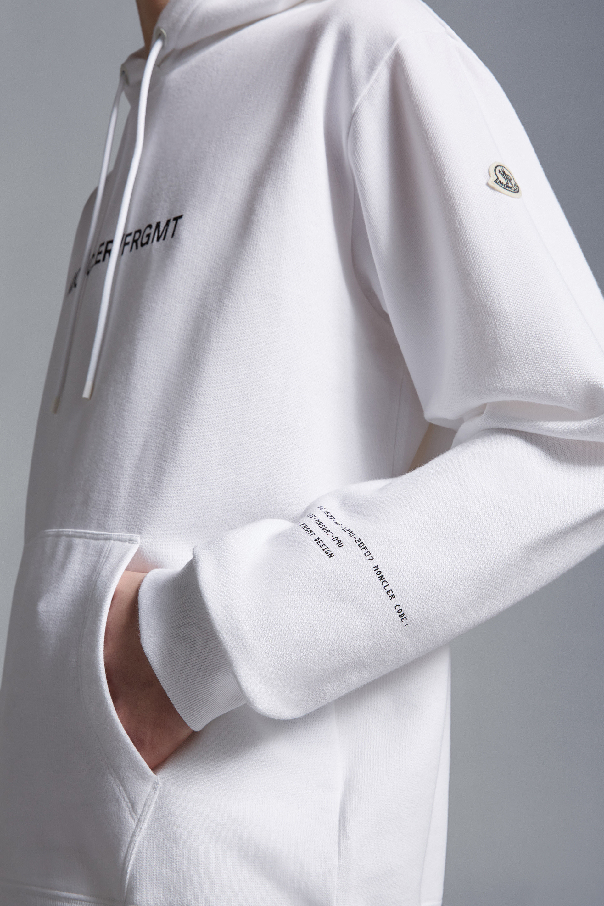 Shop Moncler Floral Motif Hoodie In White