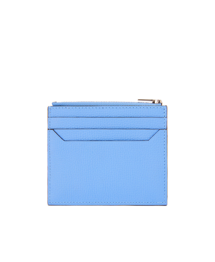 Loewe Logo Zipper Card Bag In Blue