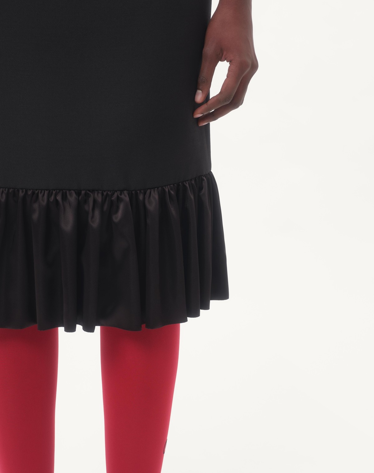 Valentino Black Crepe Couture Skirt In Black