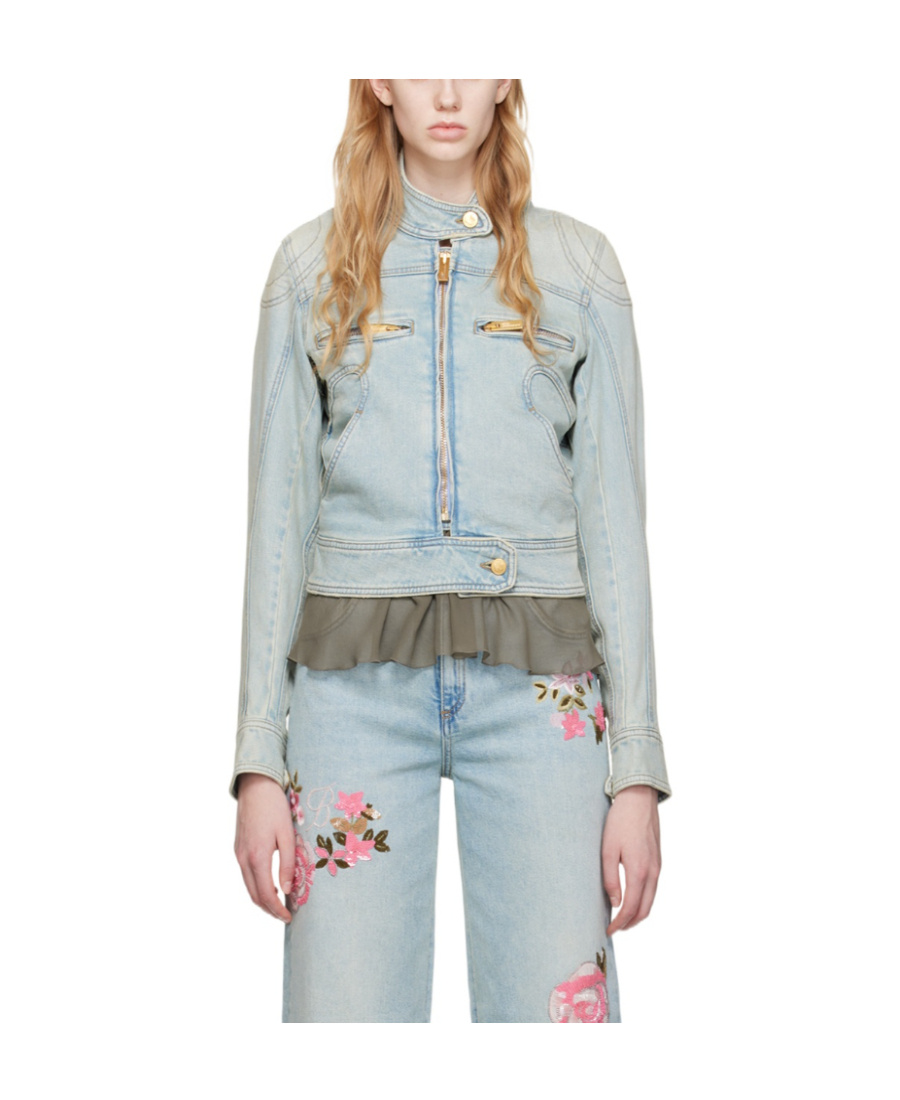 BLUMARINE DENIM BIKER JACKET 