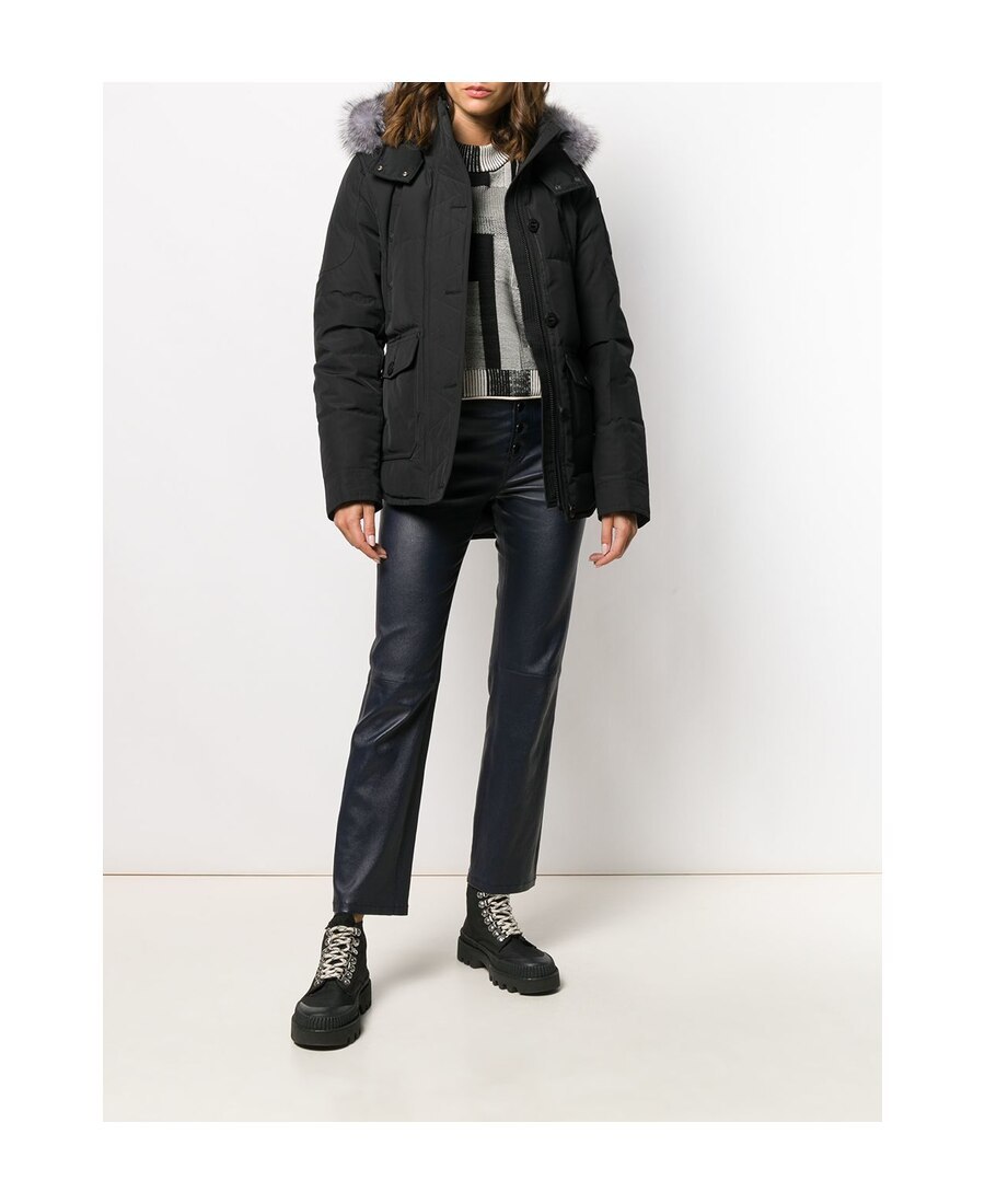 Moose Knuckles Fit Hooded Down Jacket In Black