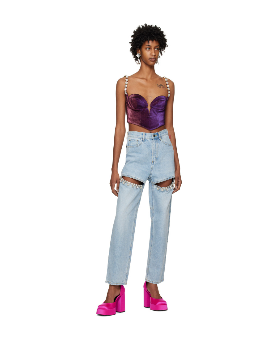 Area Mussel Cup Bustier Top In Red