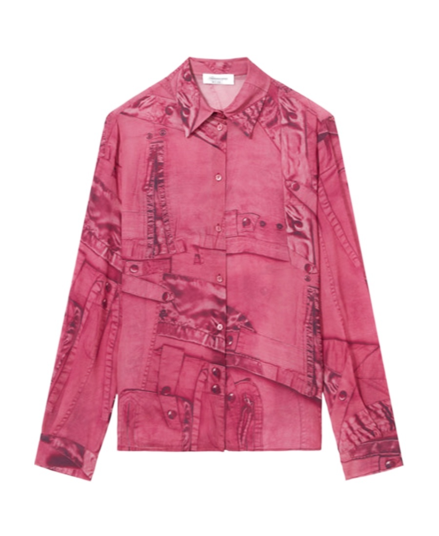 Blumarine Long-sleeved Shirt In Red