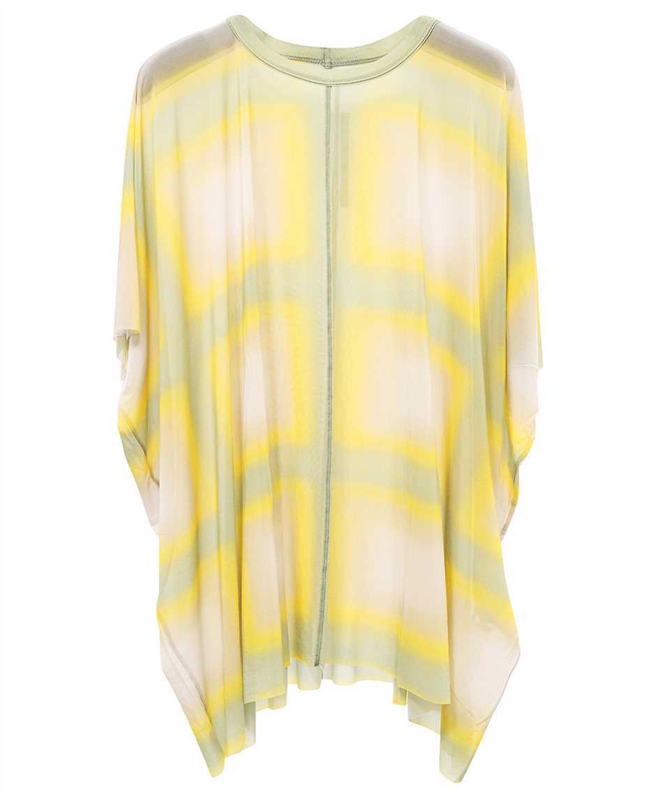 Rick Owens Minerva Draped Geometric-print Top In Nude