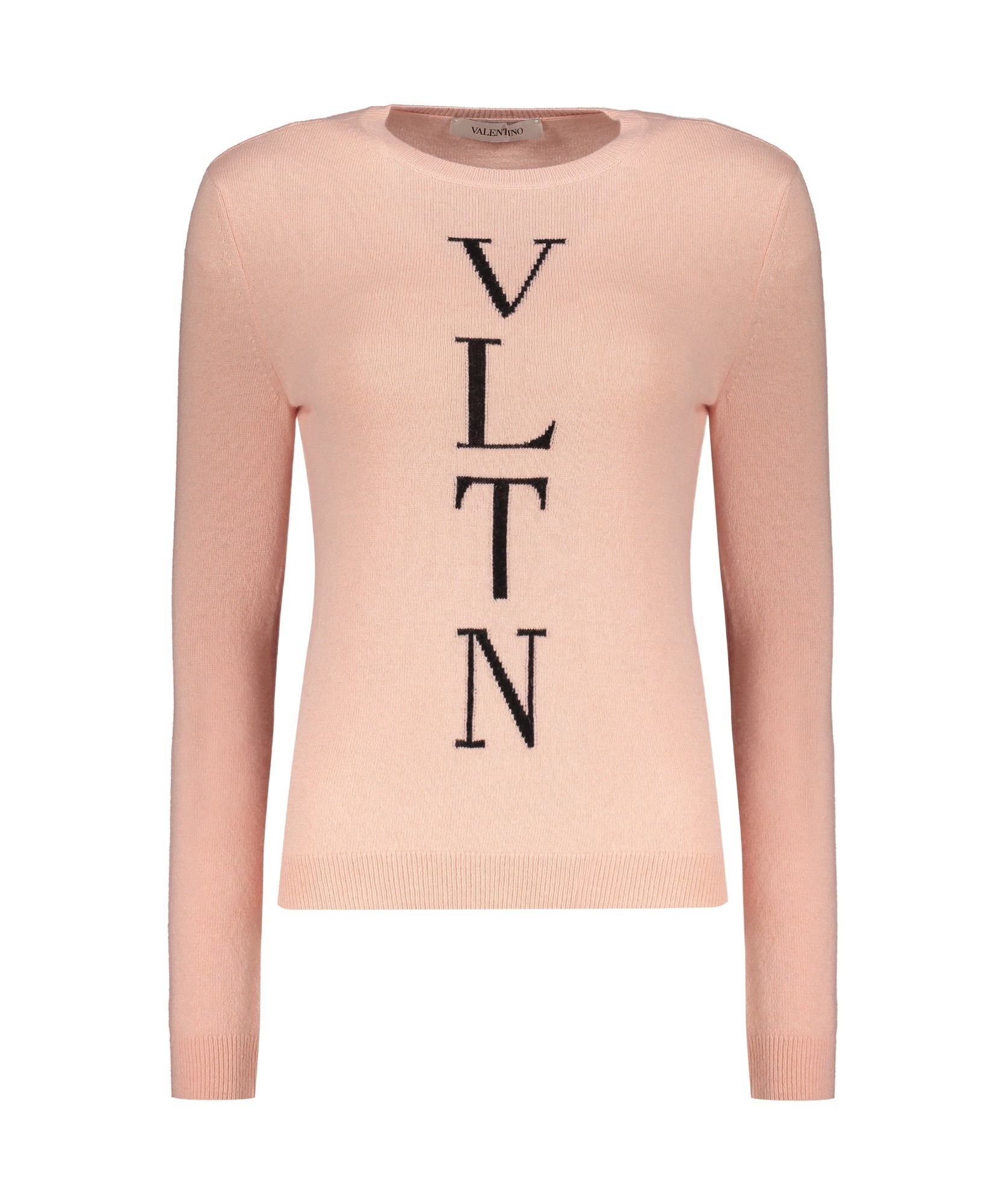 Valentino Long Sleeve Crew-neck Sweater In Pink