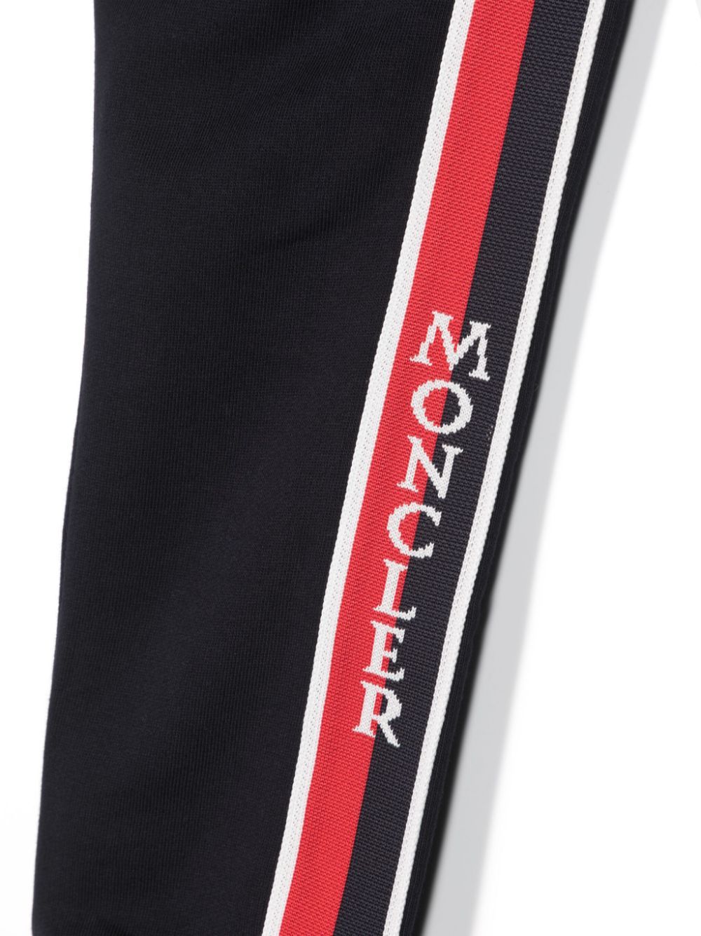 Moncler Logo-stripe Cotton Track Pants In Blue