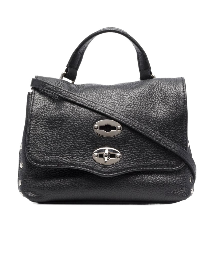 Zanellato Black Leather Postina Baby Top Handle Bag In Black