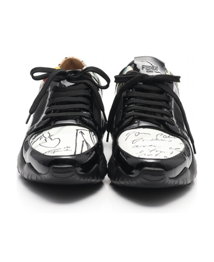 Fendi Low-top Sports Shoes Made Of Color-matching Fabric In Black