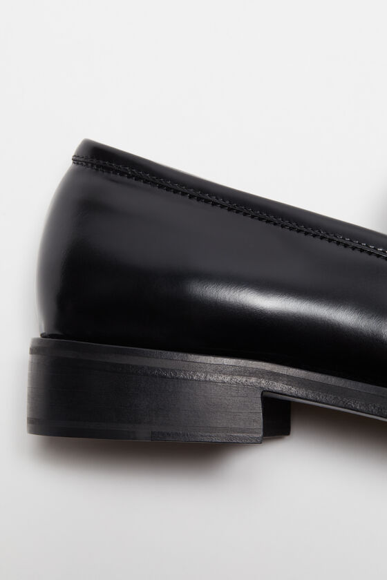 Shop Acne Studios Logo-debossed Leather Loafers In Black