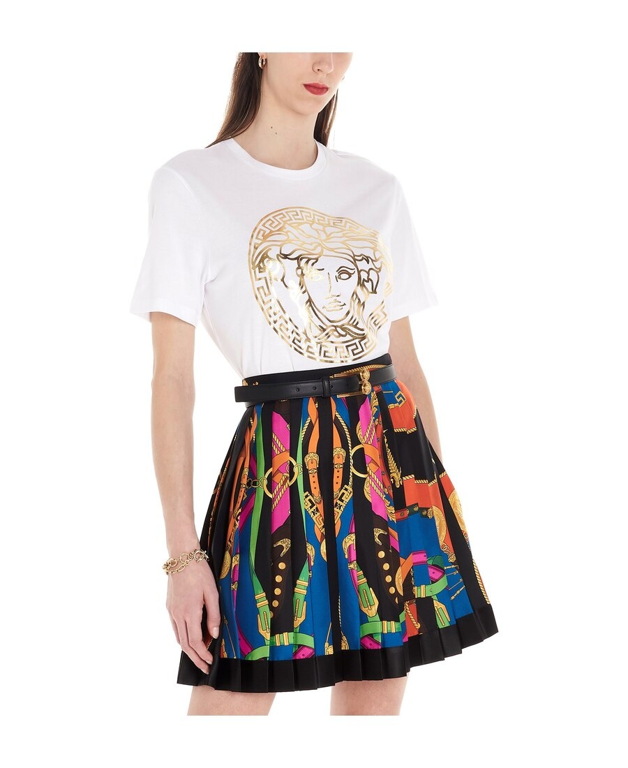 Versace Motif Detail T-shirt In White