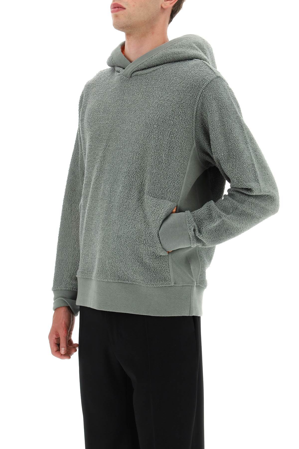 Craig Green Internal Frill Cotton Ruched Hoodie In Gray