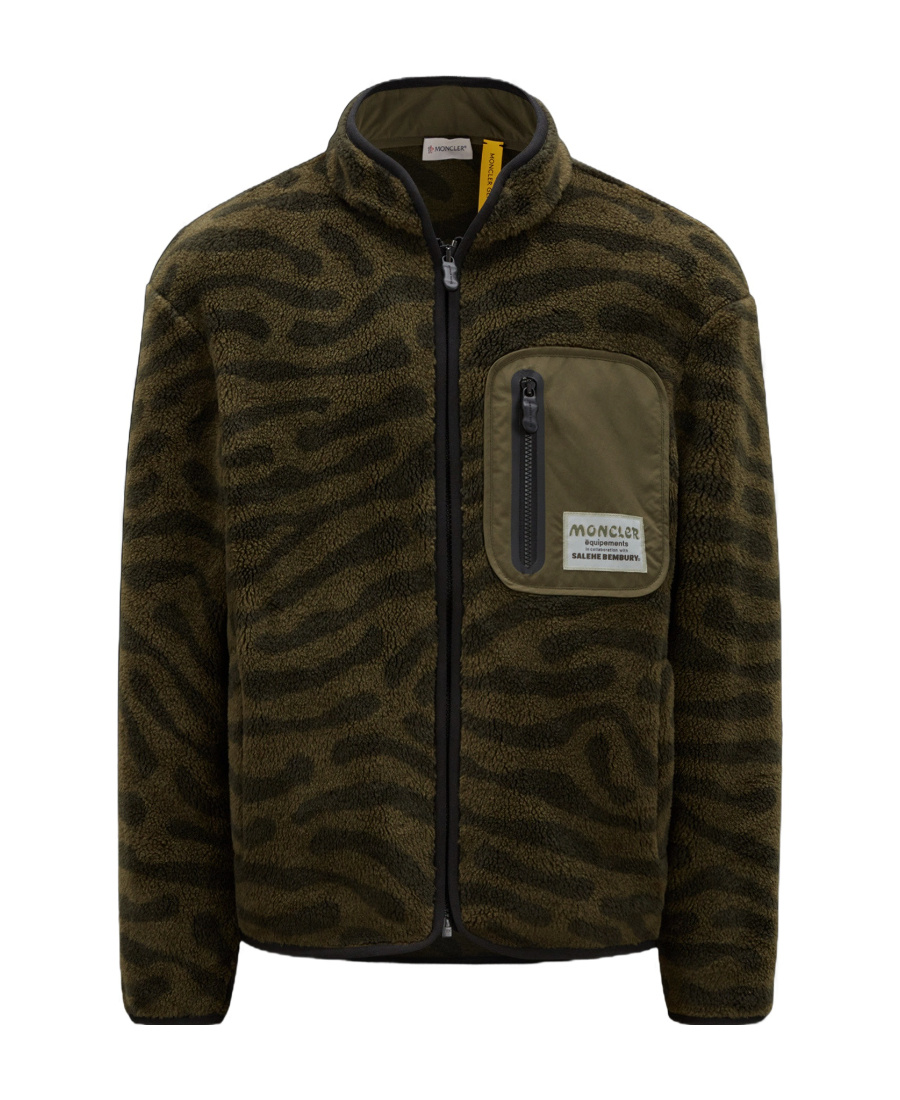 Moncler X Salehe Bembury Graphic-print Cardigan In Green