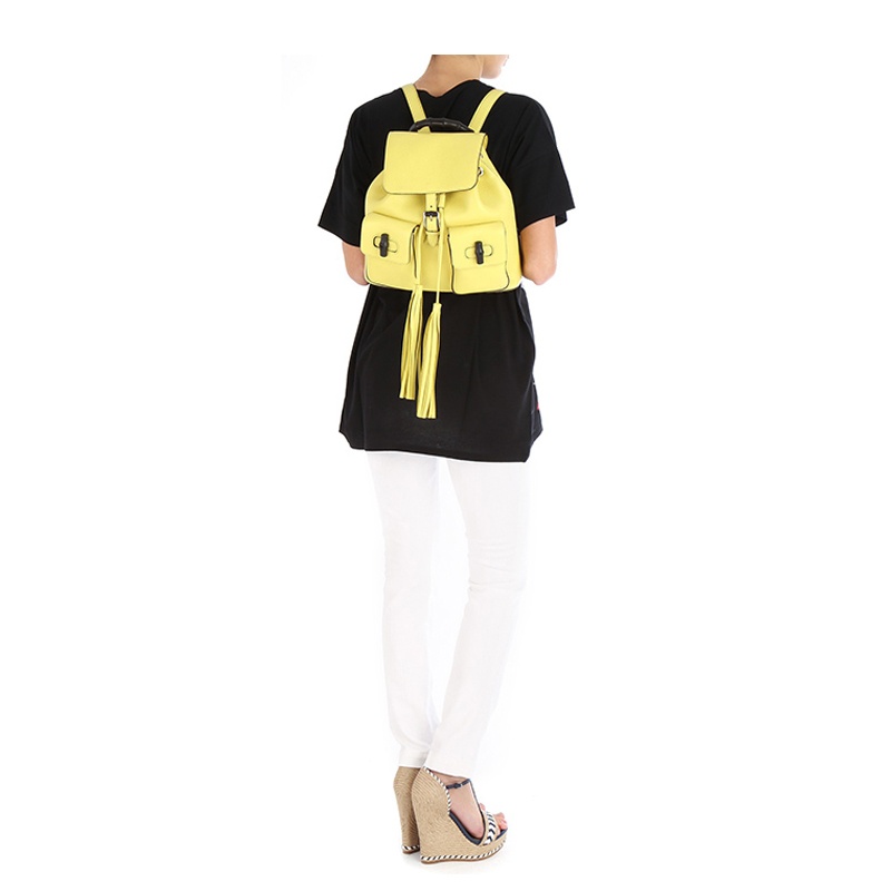 Gucci Grain Logo Backpack In Yellow