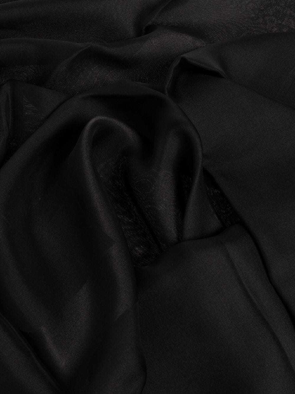 Saint Laurent Cassandre Silk Scarf In Black