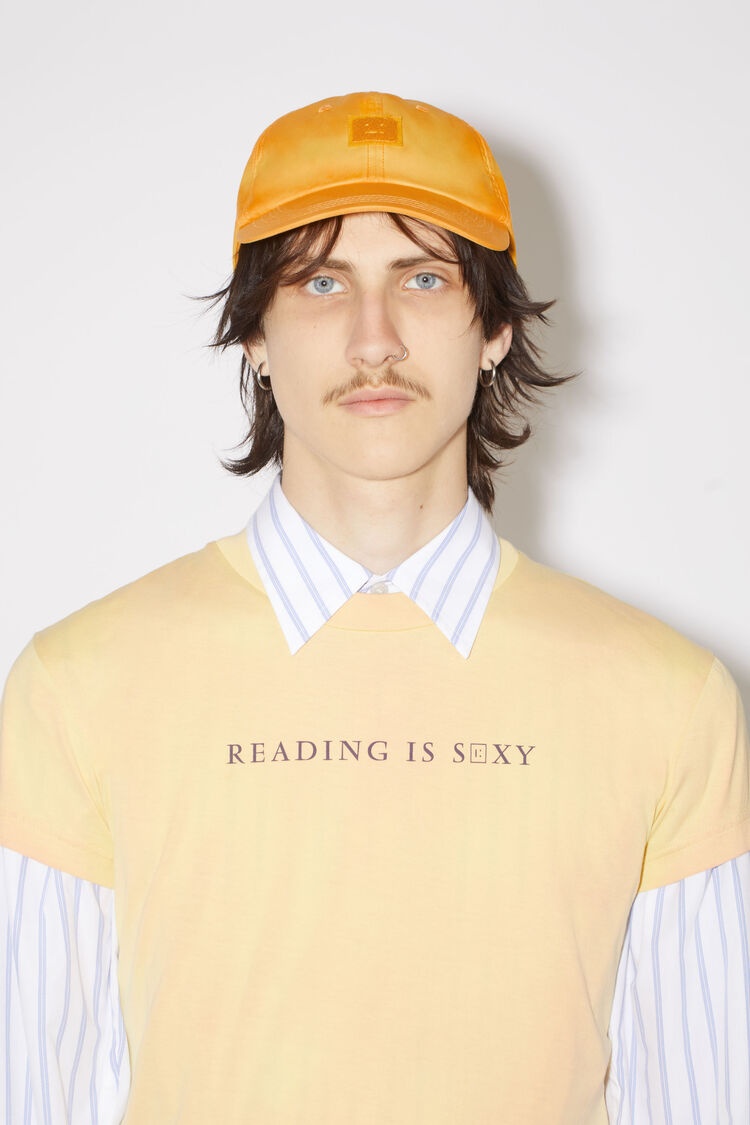 Acne Studios Logo Baseball Hat In Orange