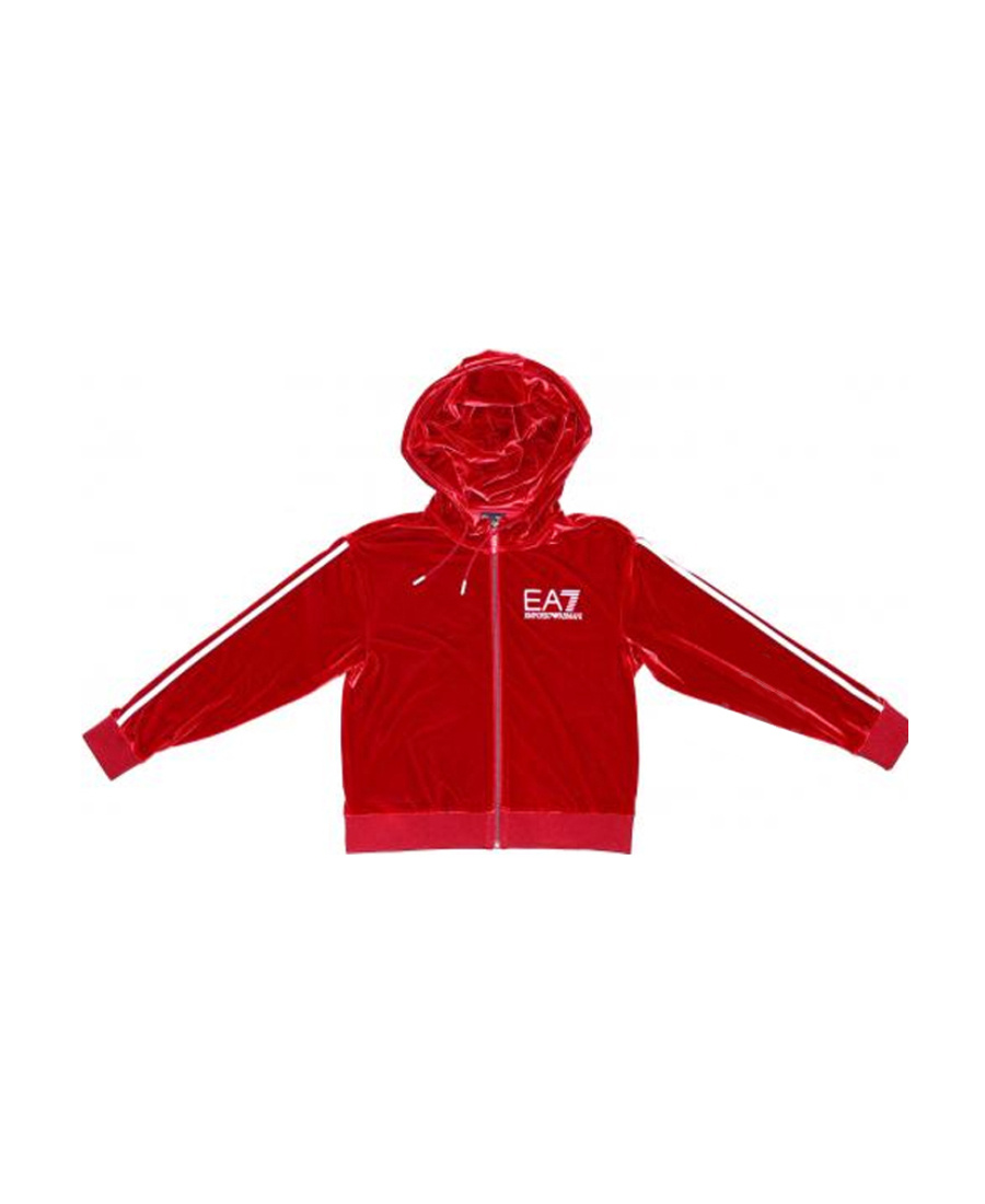 Shop Emporio Armani Zipper Hooded Casual Jacket In Red