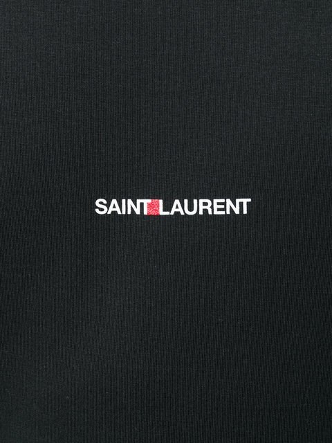 Saint Laurent Logo Print T-shirt In Black