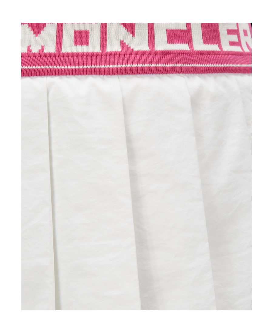Moncler Logo-waist Pleated Skirt In White