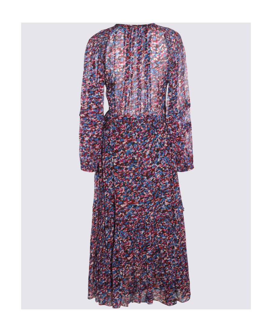 Isabel Marant Étoile Multicolored Maxi Tie-neck Dress With Graphic Print All-over In Viscose Woman In Multicolor