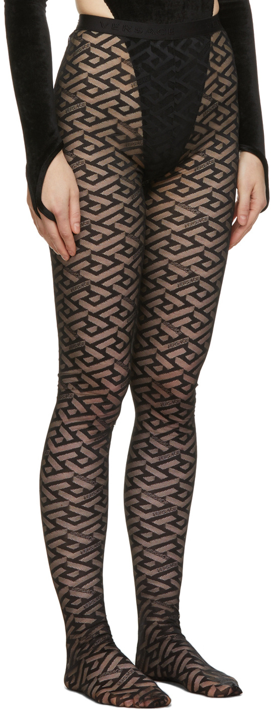 Versace La Greca Tights In Black
