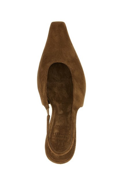 Brunello Cucinelli Slingback High Heel Sandals In Brown