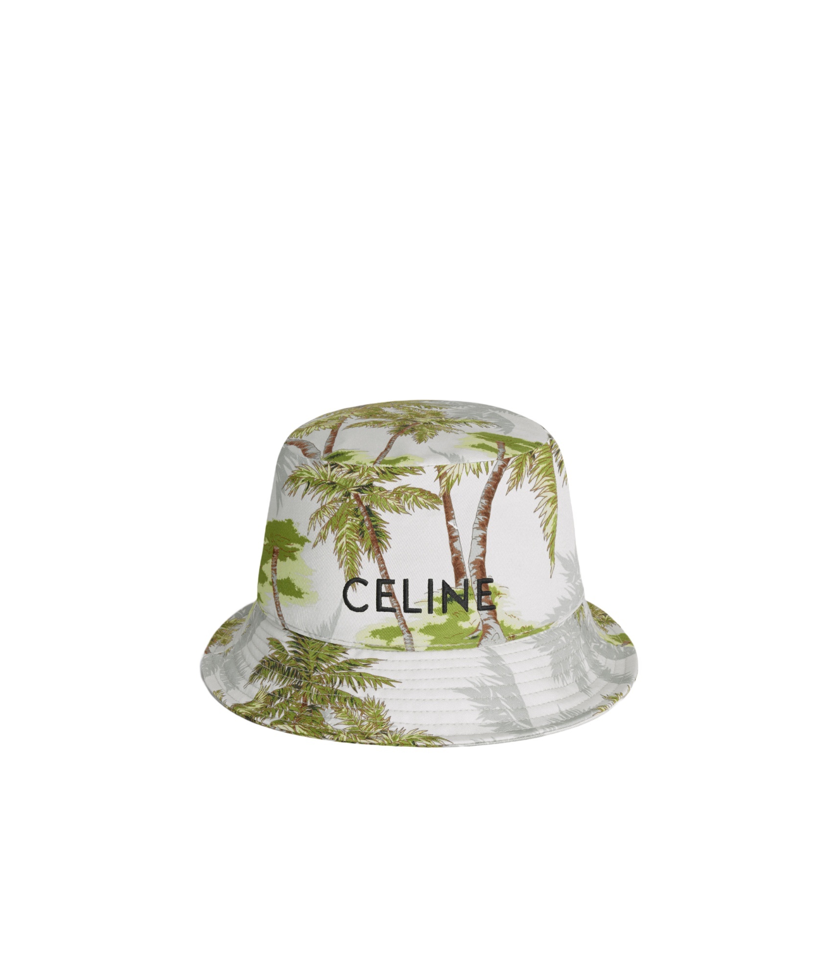 Celine Bucket Hat With Drawstring In Cotton Gabardine In Multicolor
