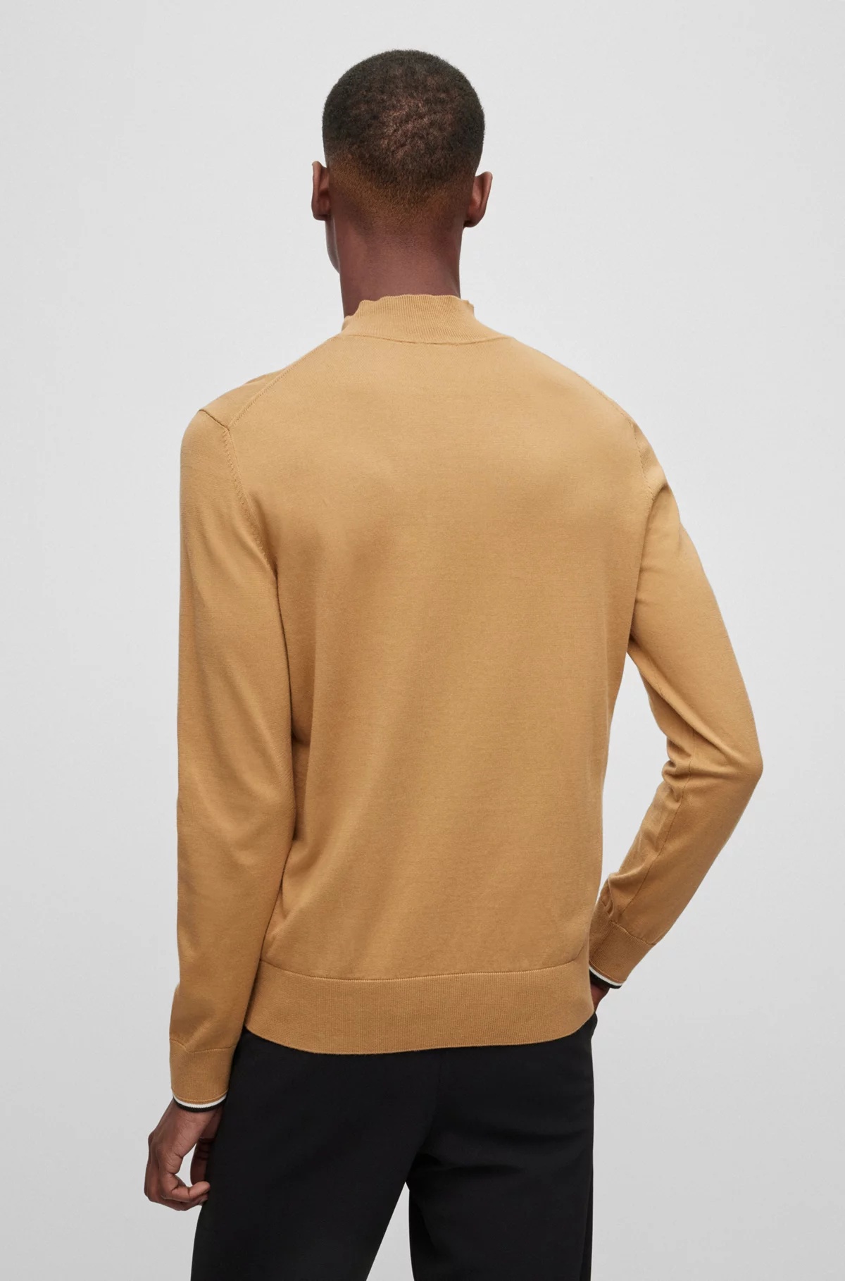 Shop Hugo Boss Plain Knitted Sweater In Brown