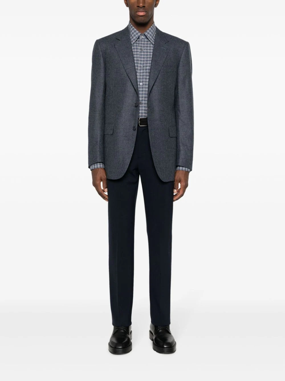 Canali Twill-weave Wool Blazer In Black
