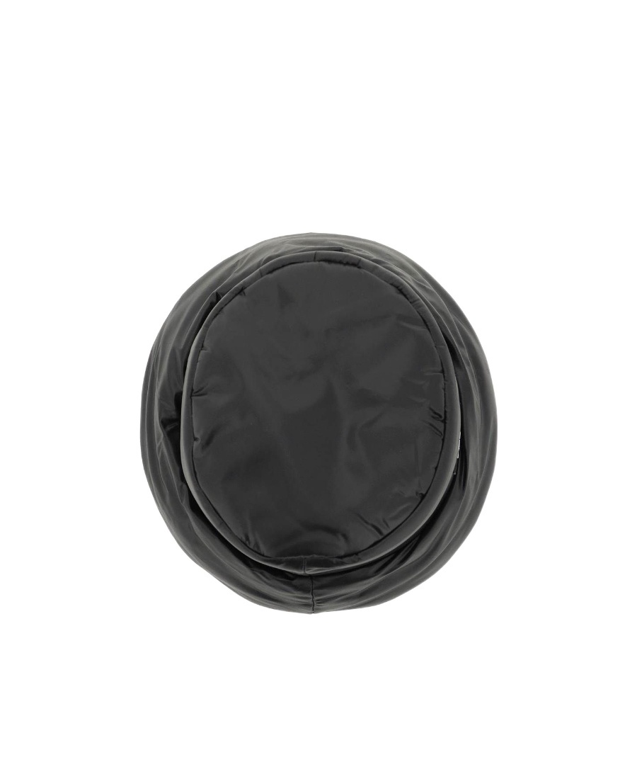 Versace Leather-effect Padded Bucket Hat In Black