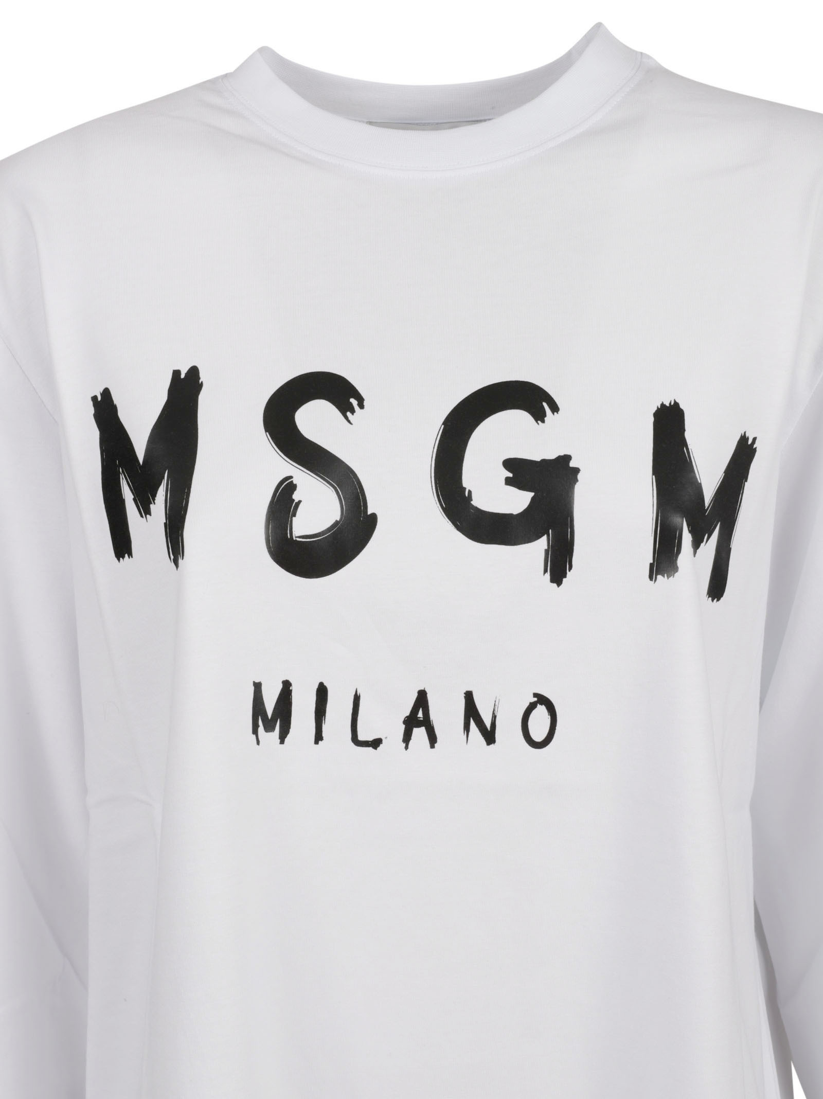 Msgm Long-sleeved T-shirt In White