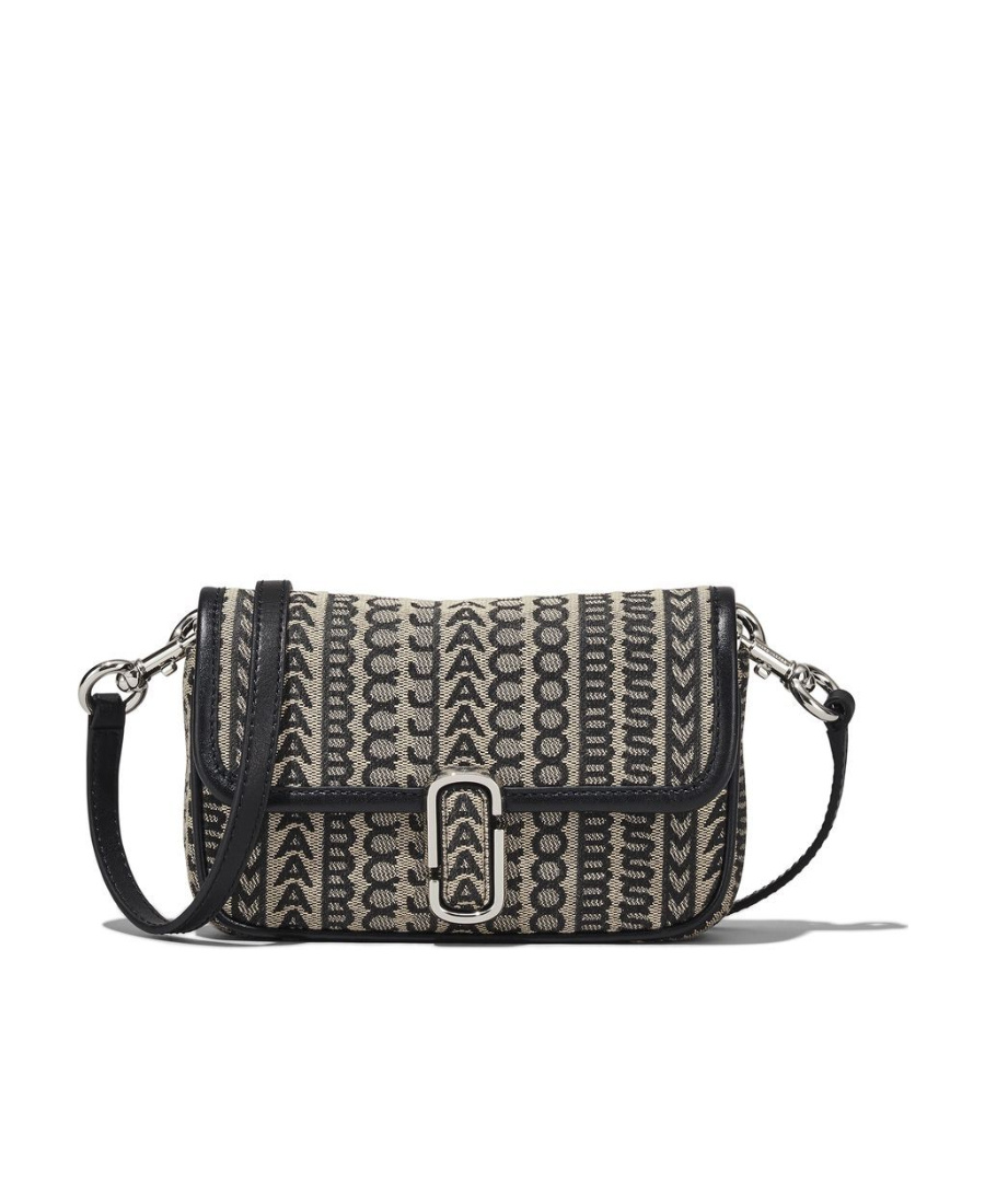 Marc Jacobs The Mini Moogram Shoulder Bag In Black