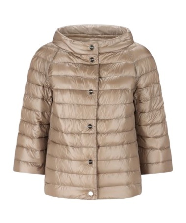 Herno Beige Nylon Down Reversible Jacket In Nude