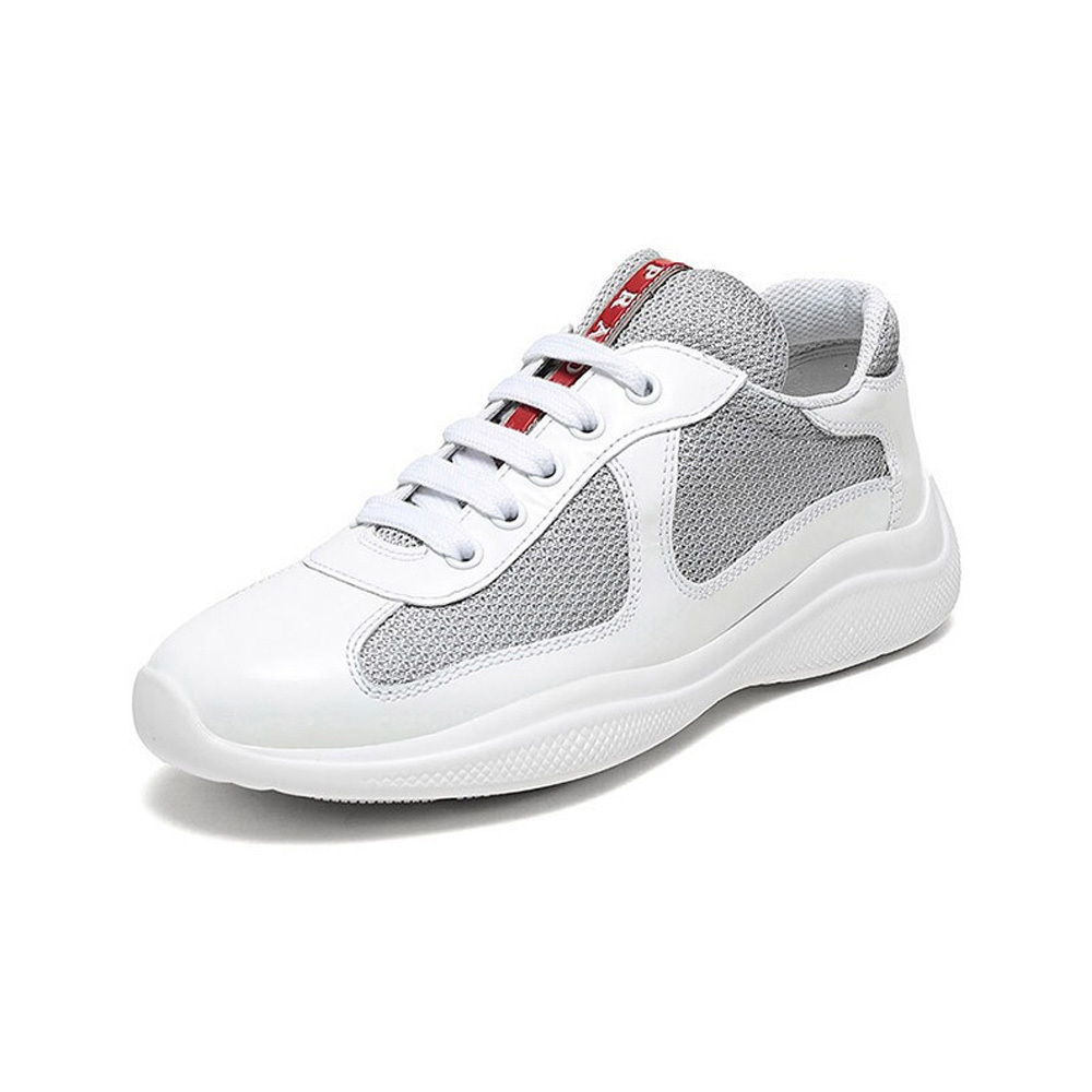 Prada Mesh Stitching Leisure Sports Shoes In White