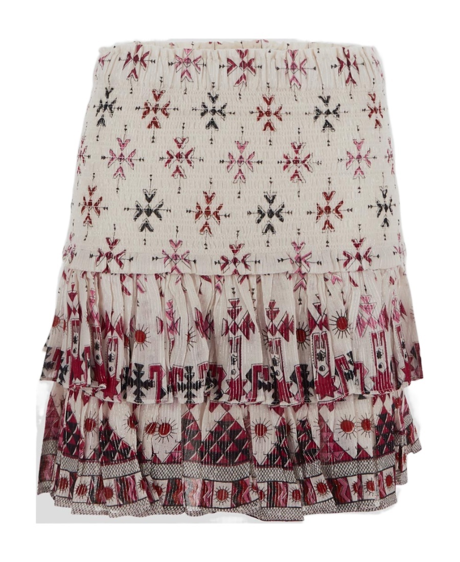 Isabel Marant Étoile Naomi Ruffled Printed Cotton-voile Mini Skirt In White