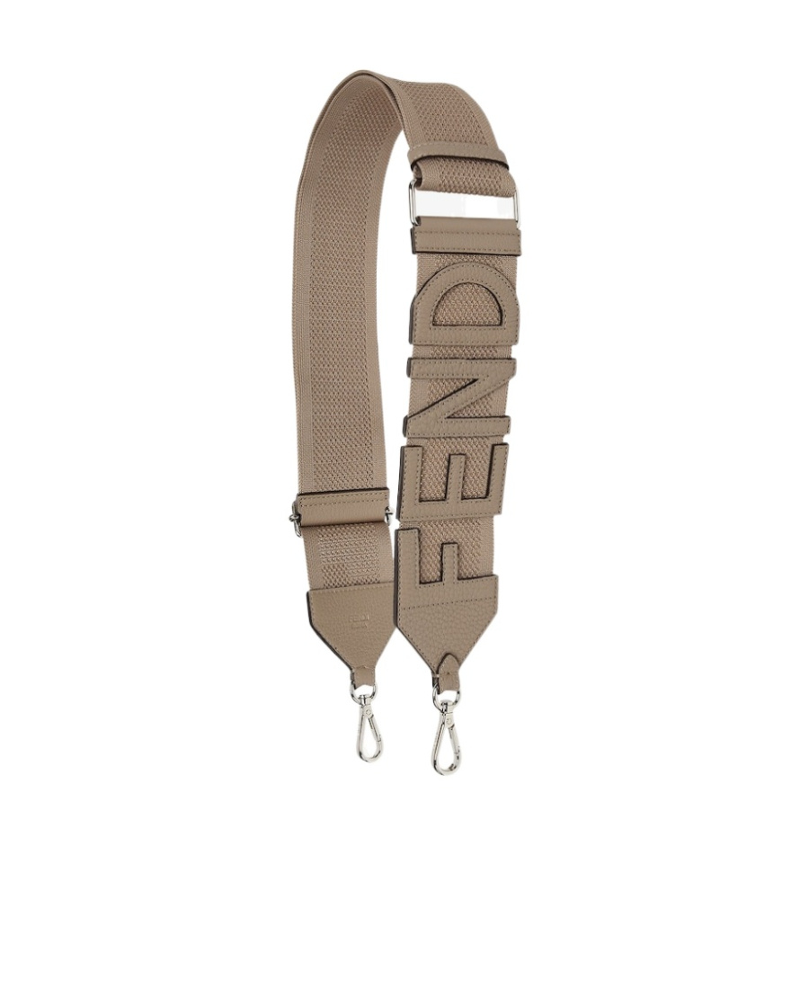 Fendi Logo Ribbon Shoulder Strap In Brown
