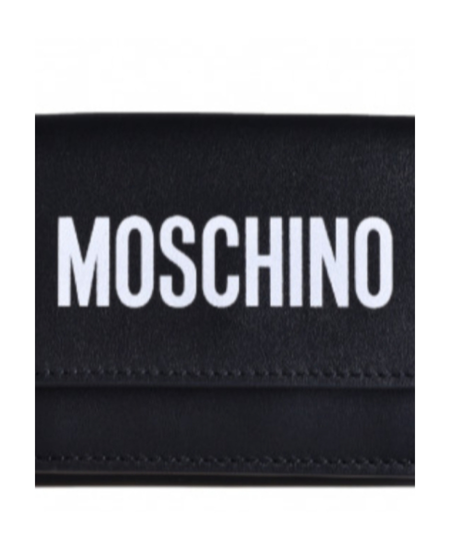 Moschino Logo Printed Wallet In Black
