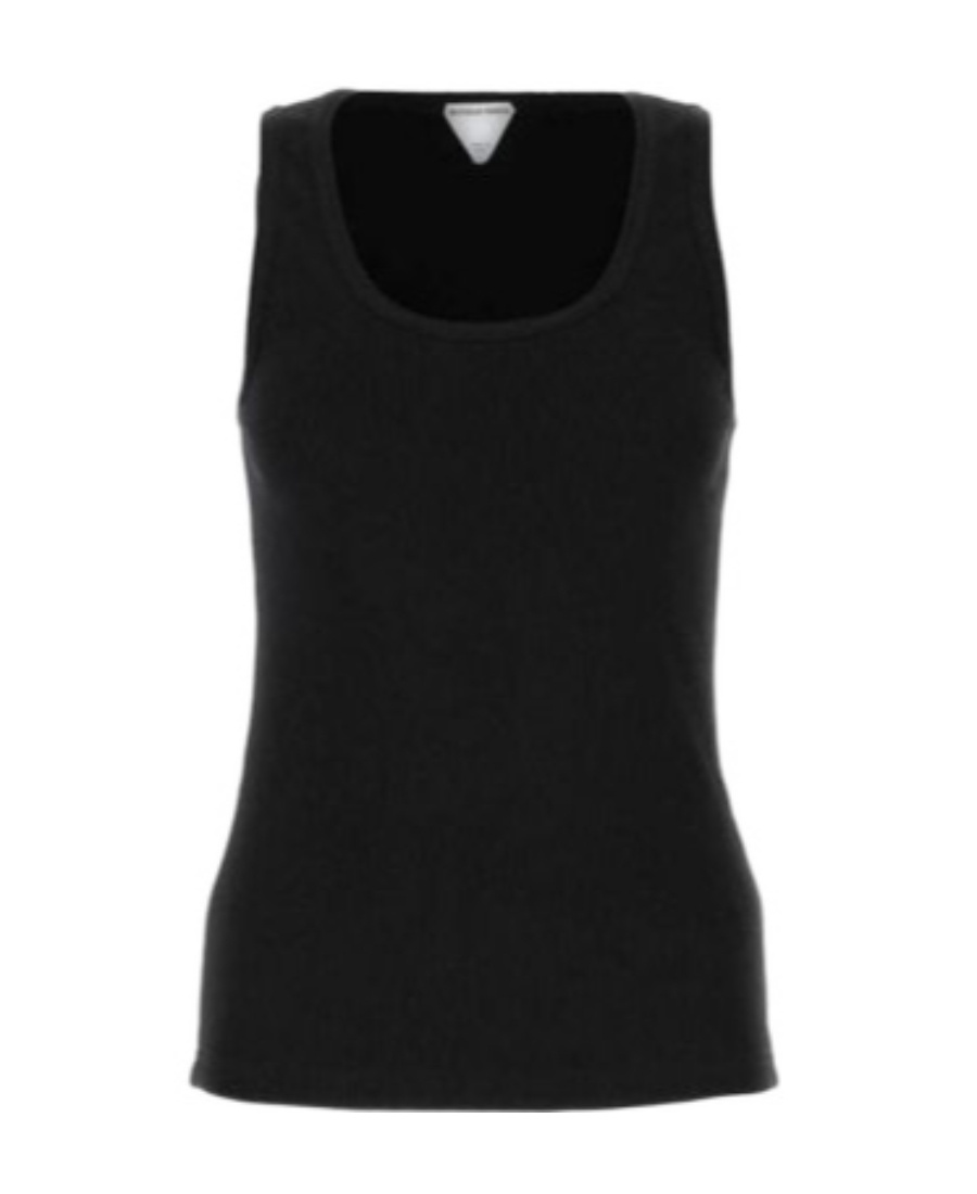 Bottega Veneta Striped Sleeveless Top In Black