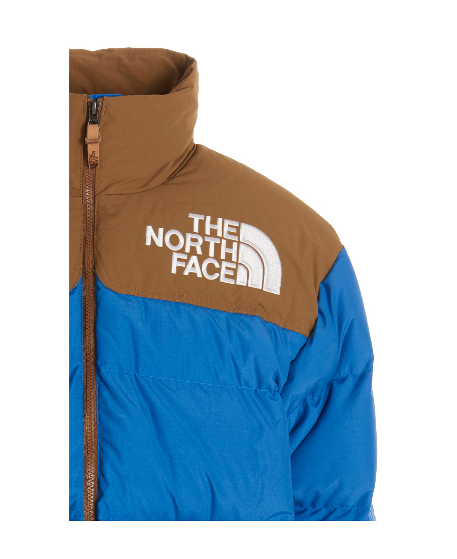 The North Face Logo Down Jacket In Blue