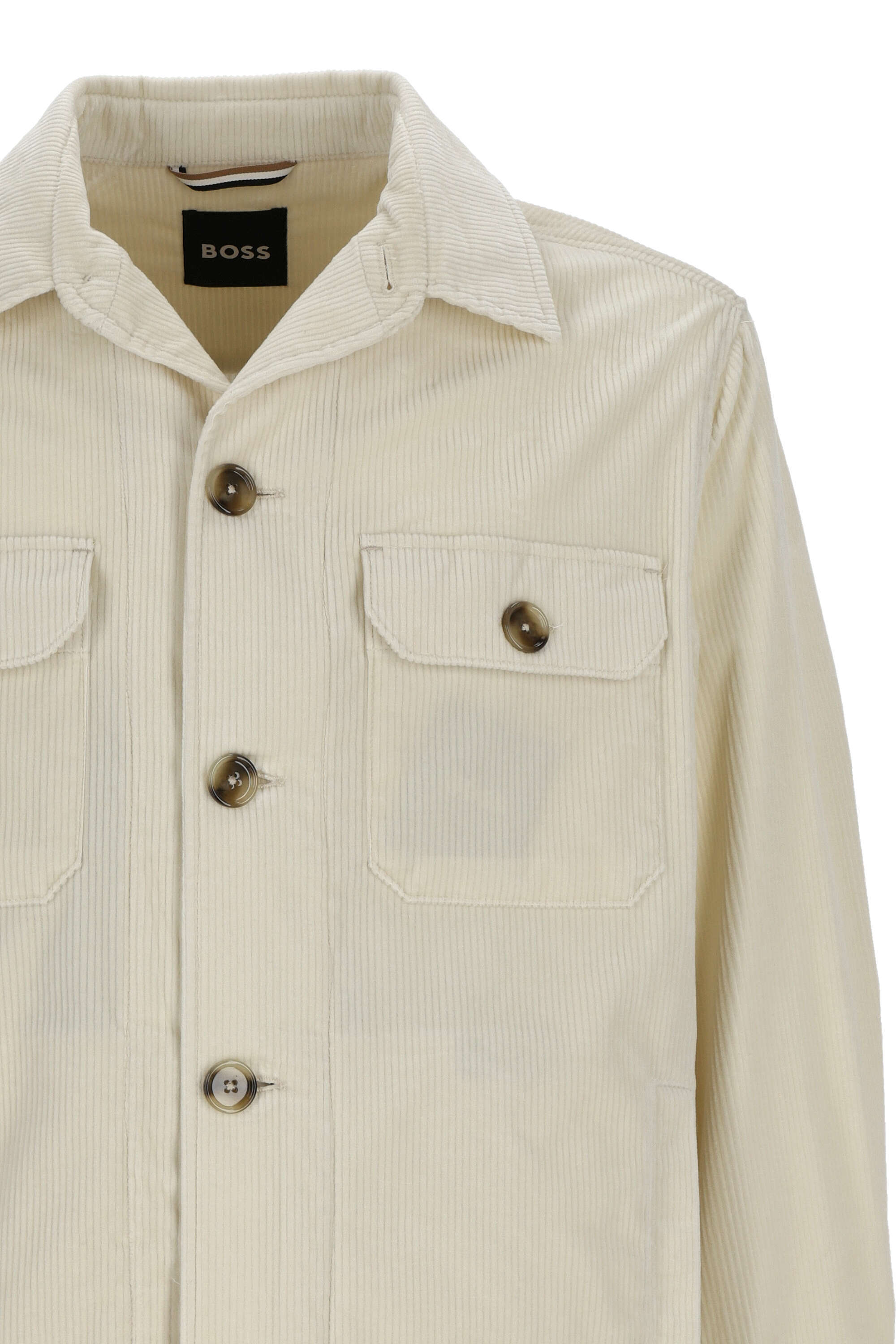 Hugo Boss Cotton Shirt Jacket In Nude