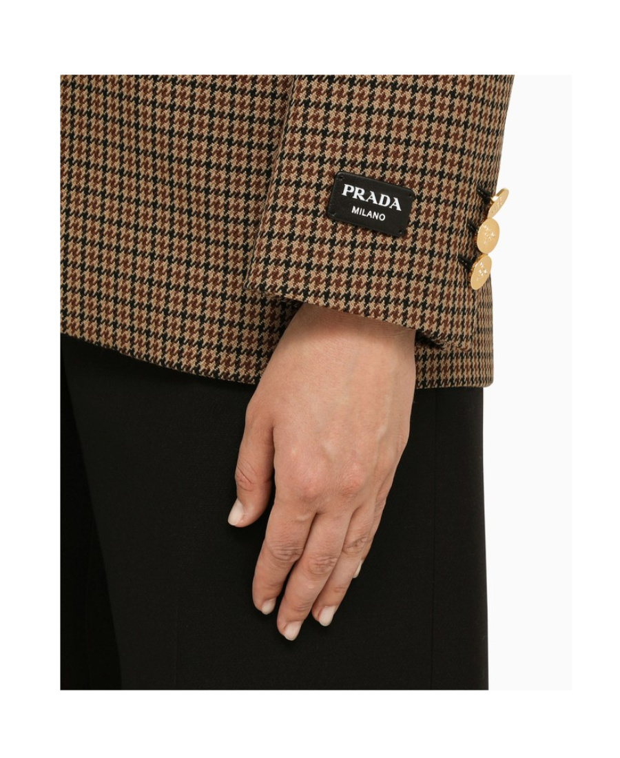Prada Thousand Bird Suit Jacket In Brown