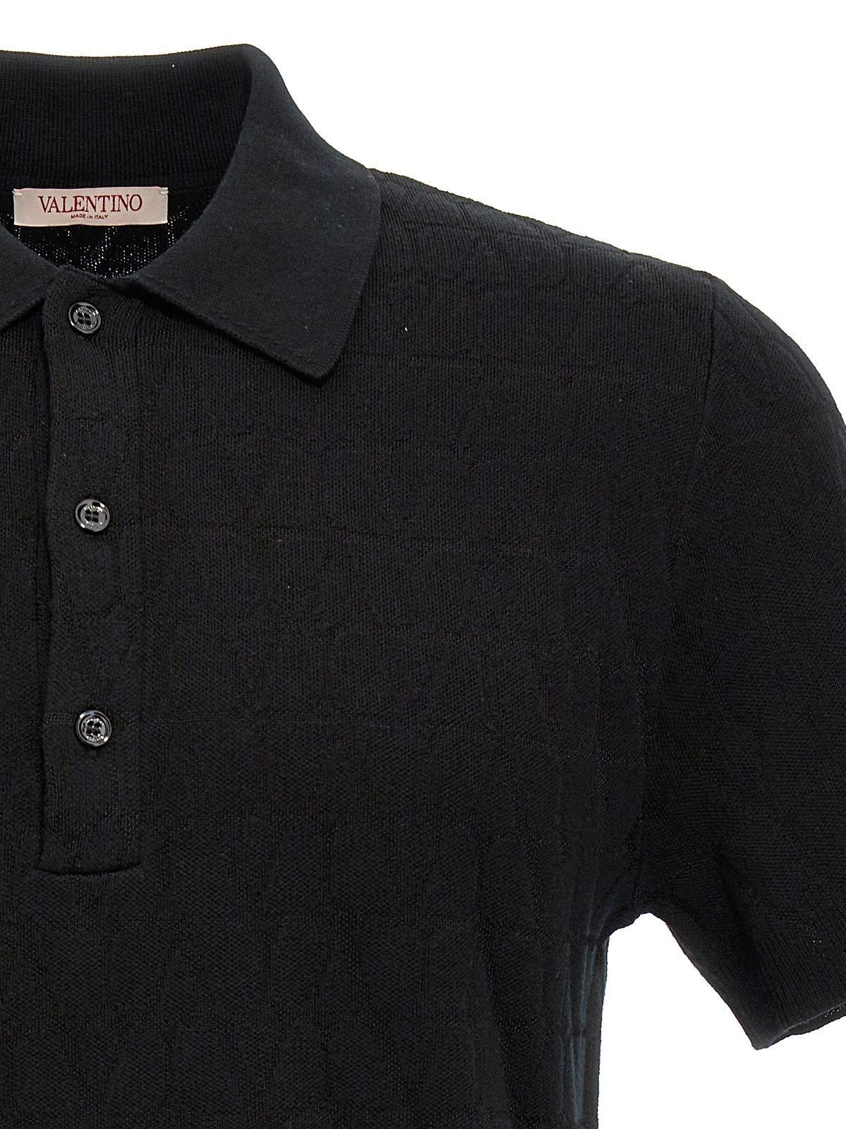 Valentino Black Toile Iconographe Polo In Black