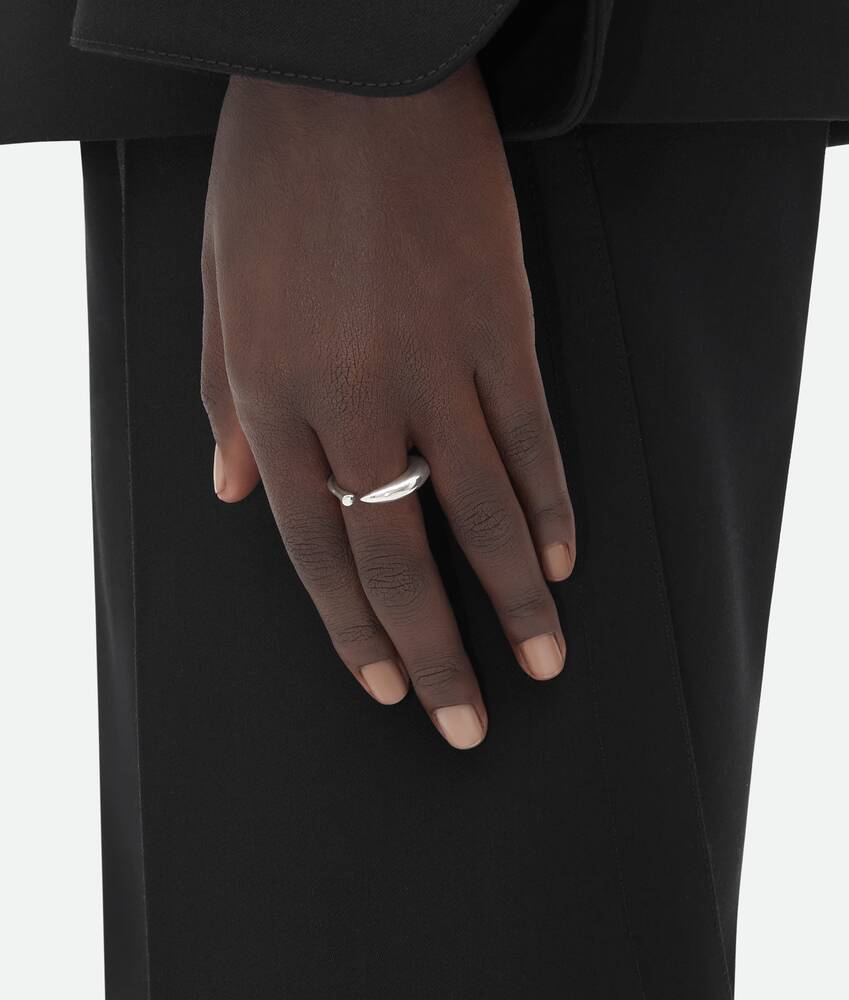 Bottega Veneta Sardine Shaped Ring In White