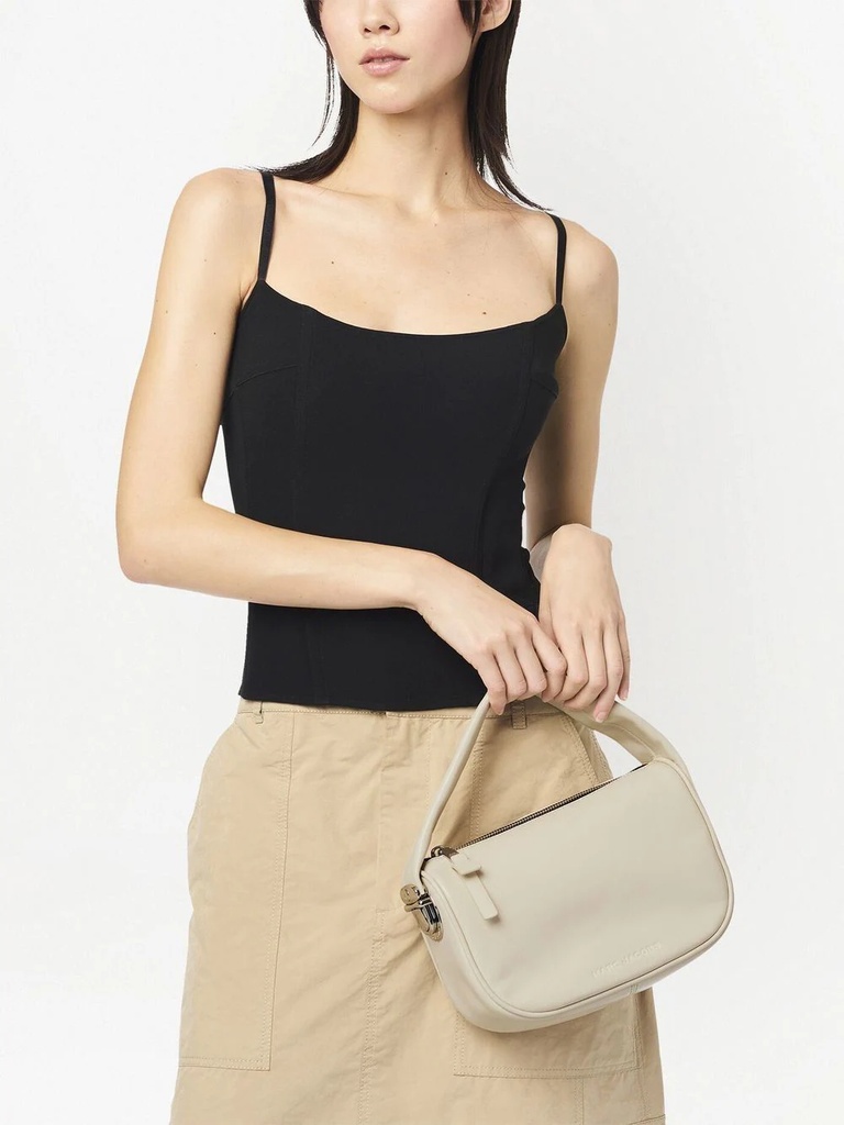Marc Jacobs The Pushlock Mini Leather Hobo Bag In Nude