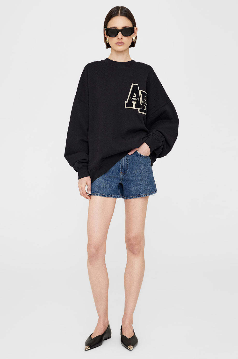 ANINE BING MILES COTTON SWEATSHIRT