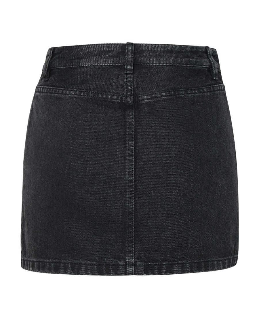 Apc Short Denim Skirt With Pockets And Loops In Black