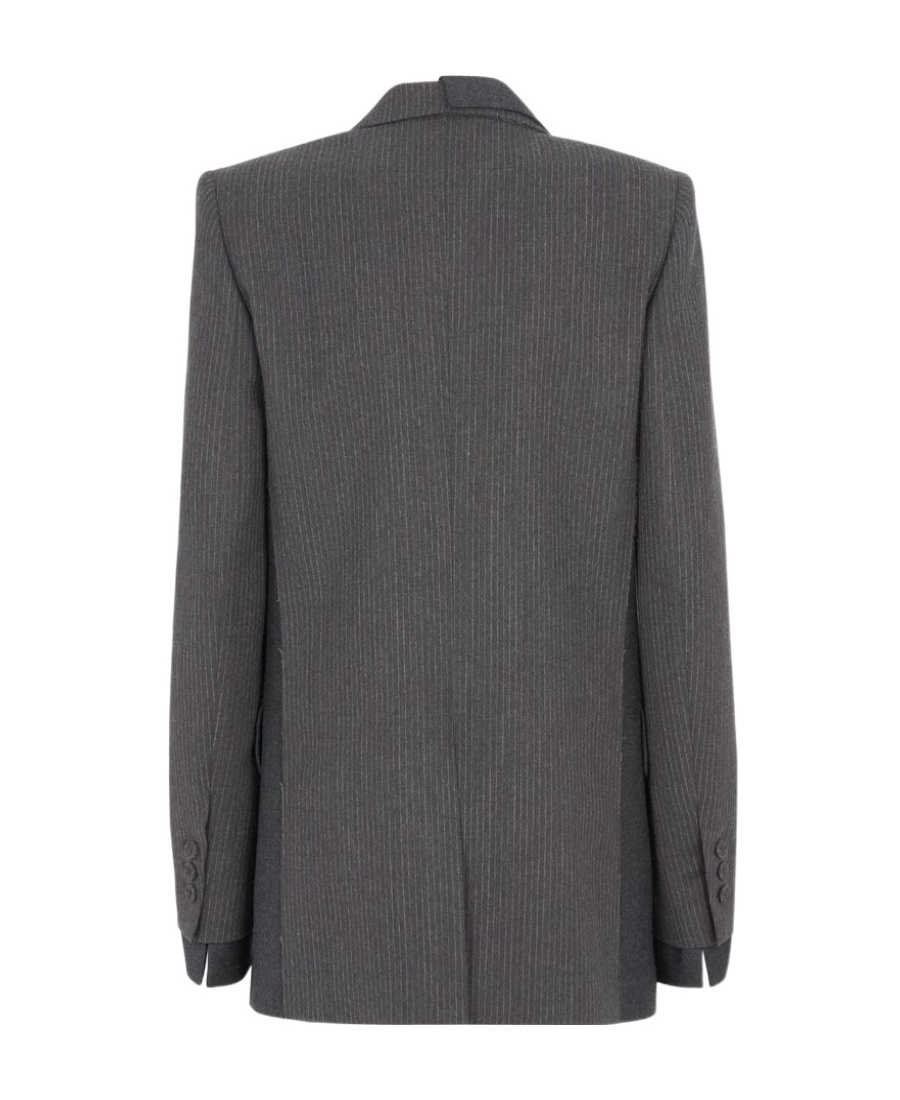 Fendi Pinstripe Wool Blazer In Gray